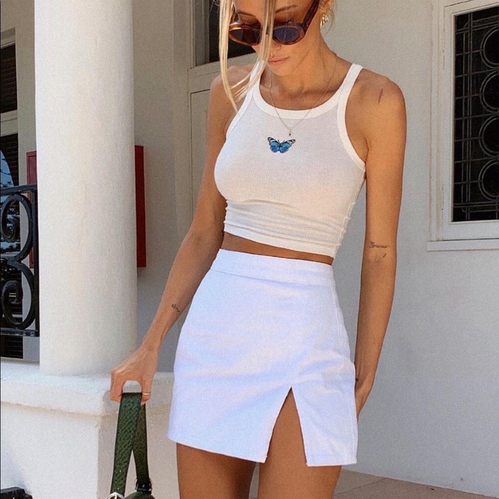 Princess Polly The Lola Mini Skirt White XS